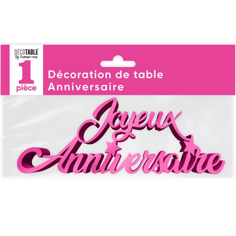 Décoration de table lettres Joyeux Anniversaire métallisée