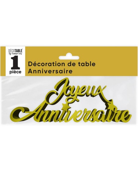 Décoration de table lettres Joyeux Anniversaire métallisée