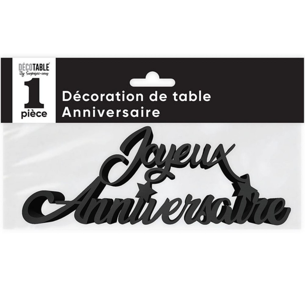 Décoration de table lettres Joyeux Anniversaire métallisée