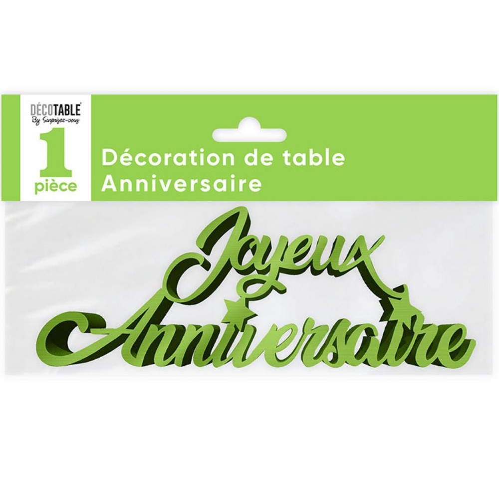Décoration de table lettres Joyeux Anniversaire métallisée