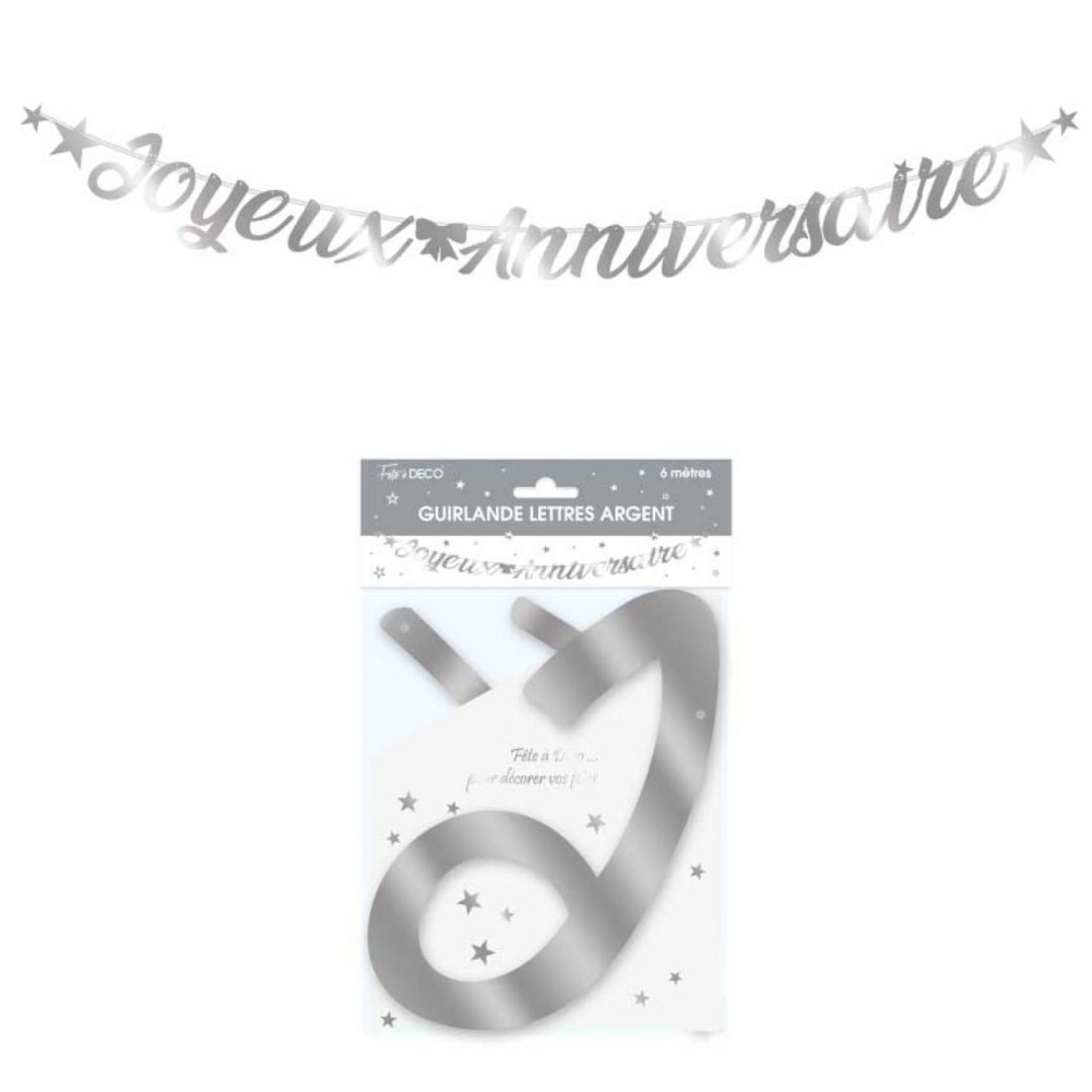 Guirlande lettres Joyeux Anniversaire métallisé
