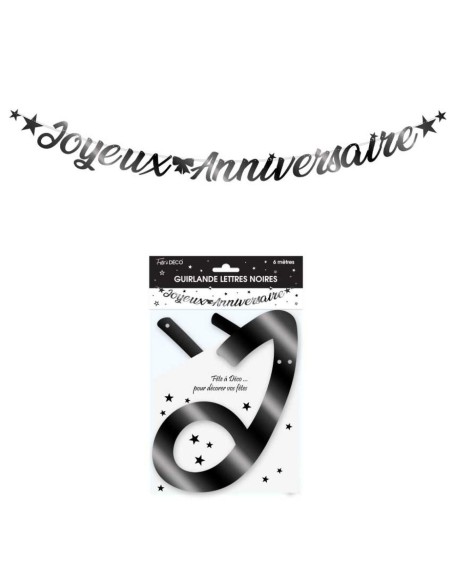 Guirlande lettres Joyeux Anniversaire métallisé