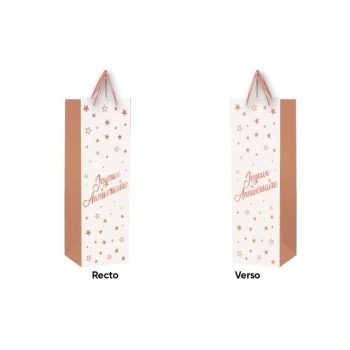 Sac Joyeux Anniversaire bouteille rose gold