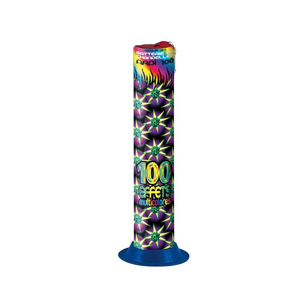 Chandelle 100 coups effets multicolores
