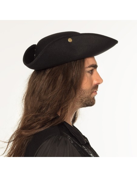 Chapeau tricorne amiral noir