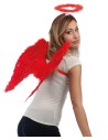 Paire d'ailes rouges en plumes