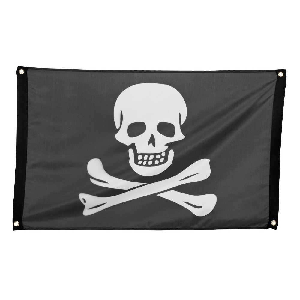 Drapeau pirate noir tête de mort