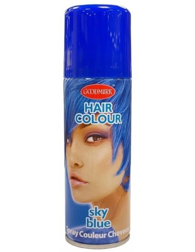 Bombe spray laque cheveux bleu