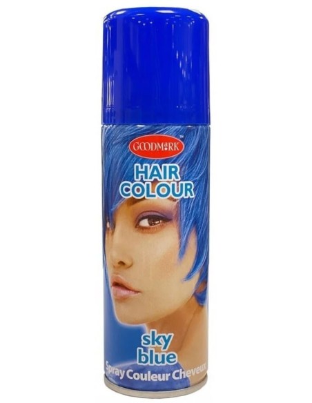 Bombe spray laque cheveux bleu