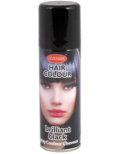 Bombe spray laque cheveux noir