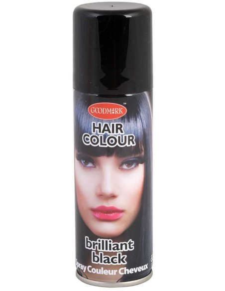 Bombe spray laque cheveux noir