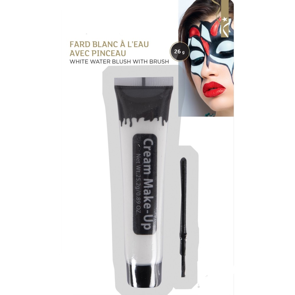 Crème maquillage blanche avec pinceau