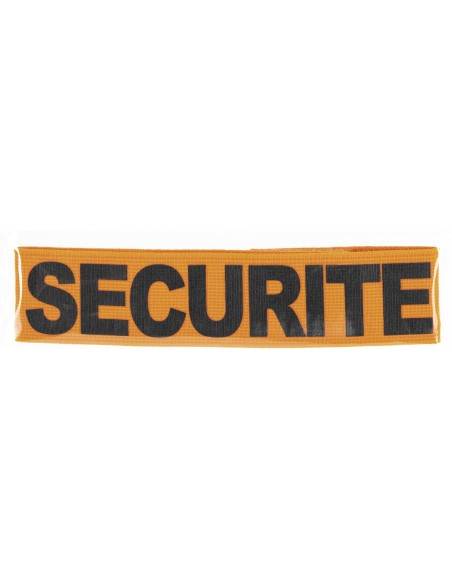 Brassard sécurité vigile orange à scratch