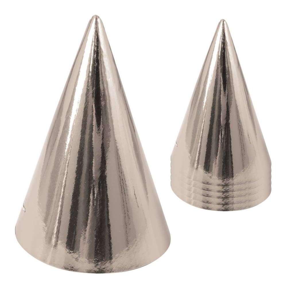 6 chapeaux pointus argent
