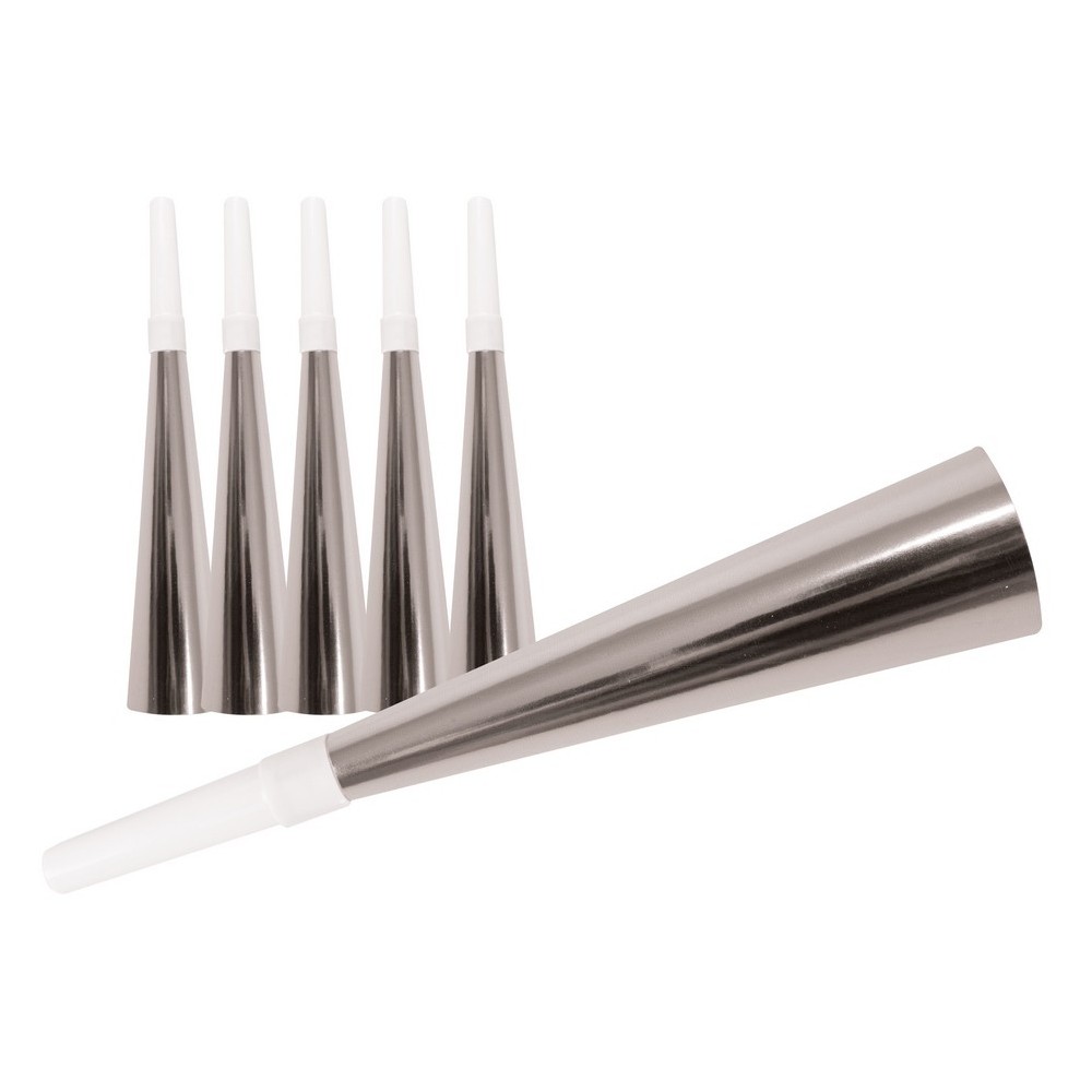 6 trompettes carton argent
