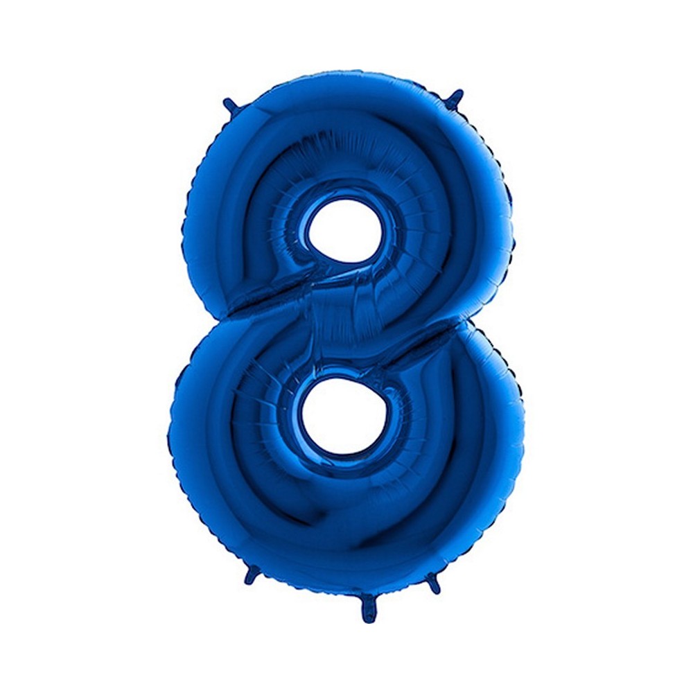 Ballon chiffre 8 géant bleu