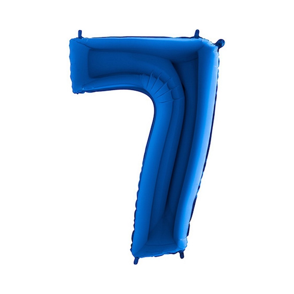 Ballon chiffre 7 géant bleu