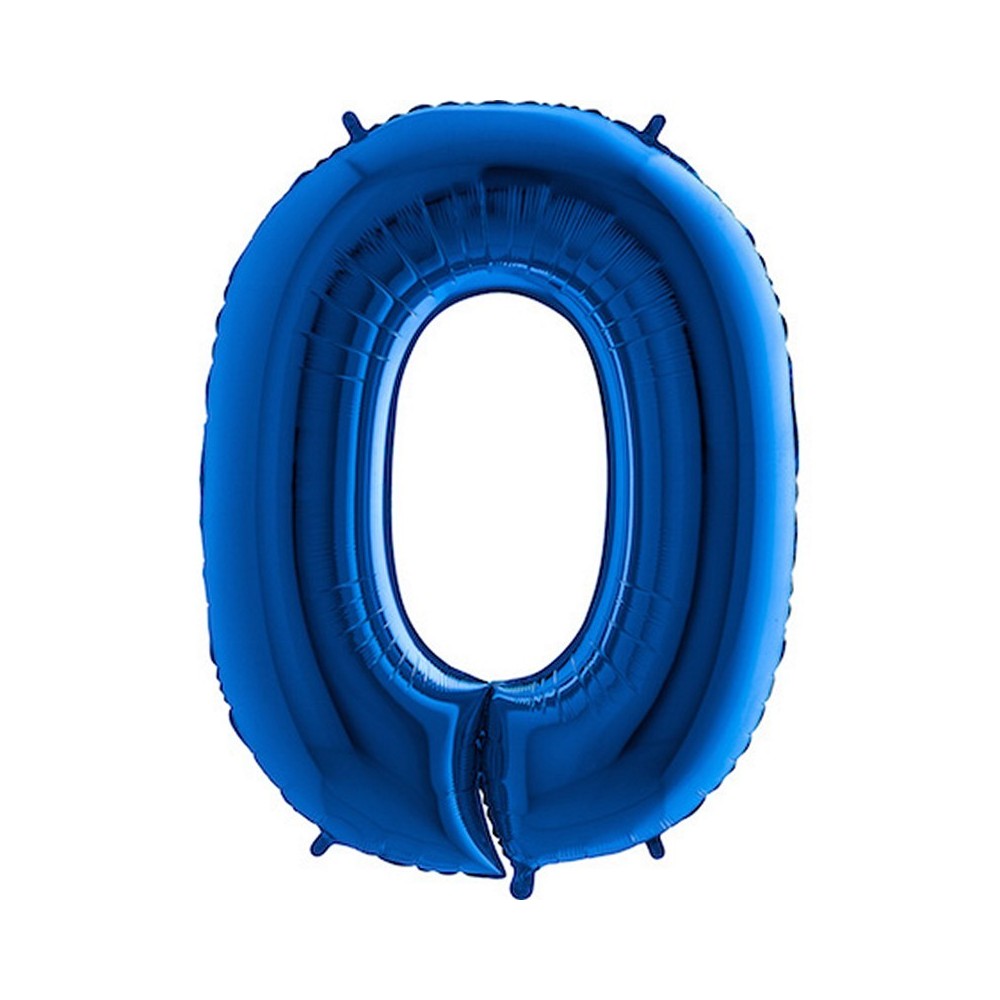 Ballon chiffre 0 géant bleu