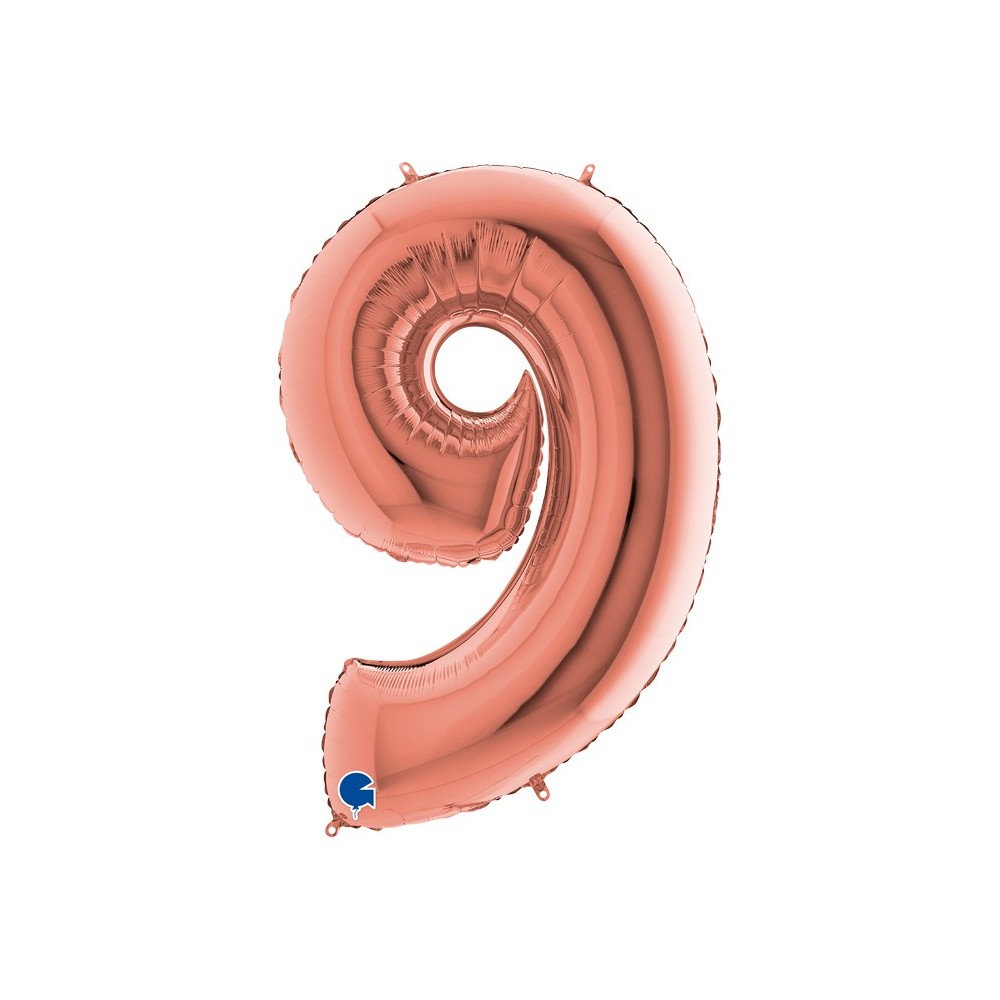 Ballon chiffre 9 géant rose gold