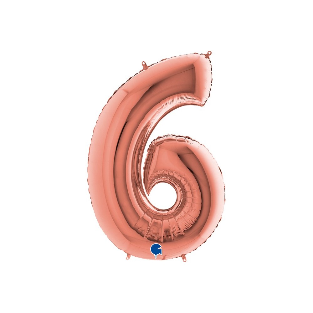 Ballon chiffre 6 géant rose gold