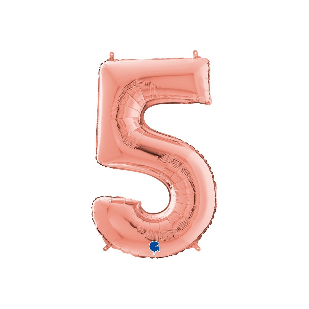 Ballon chiffre 5 géant rose gold