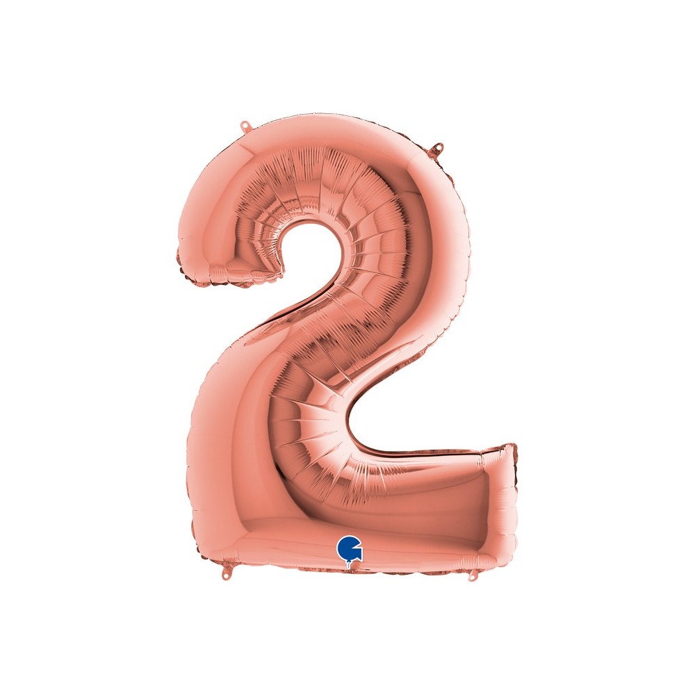 Ballon chiffre 2 géant rose gold