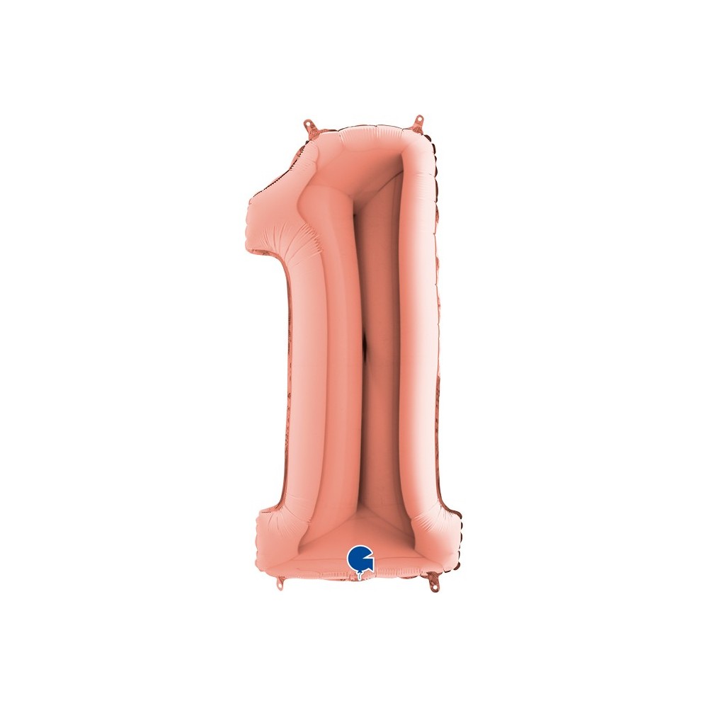 Ballon chiffre 1 géant rose gold