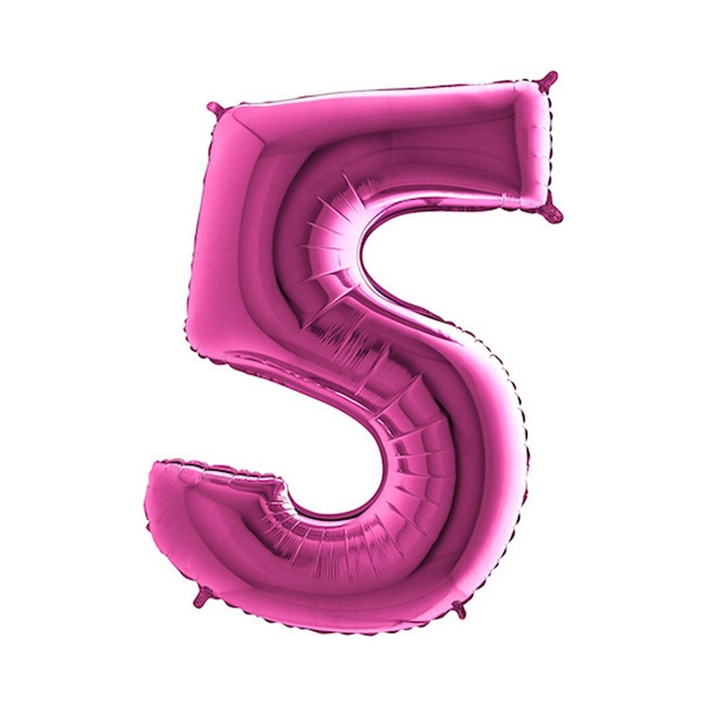 Ballon chiffre 5 géant fuchsia