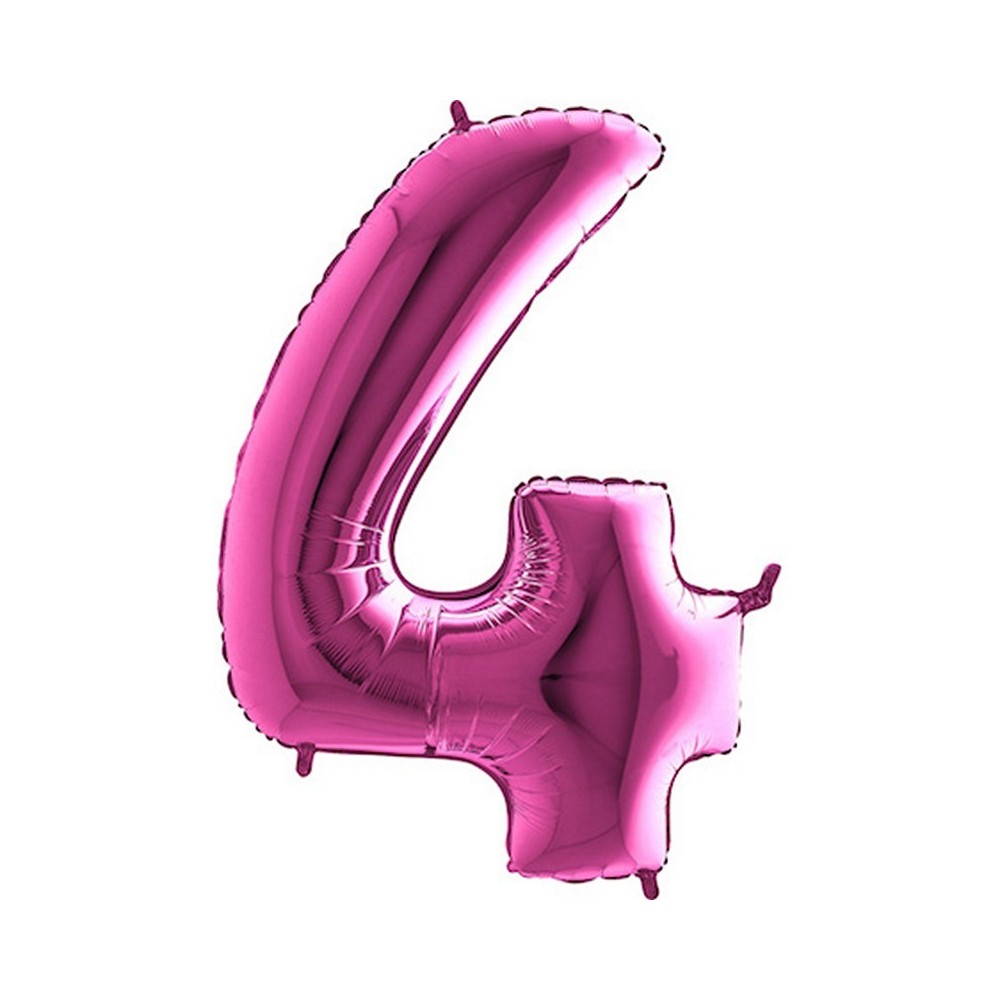 Ballon chiffre 4 géant fuchsia