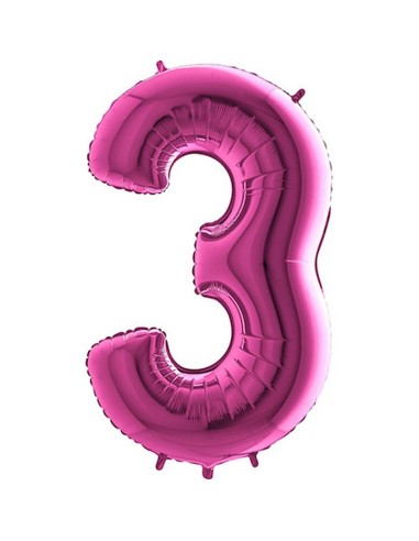 Ballon chiffre 3 géant fuchsia
