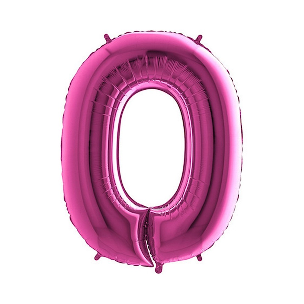 Ballon chiffre 0 géant fuchsia