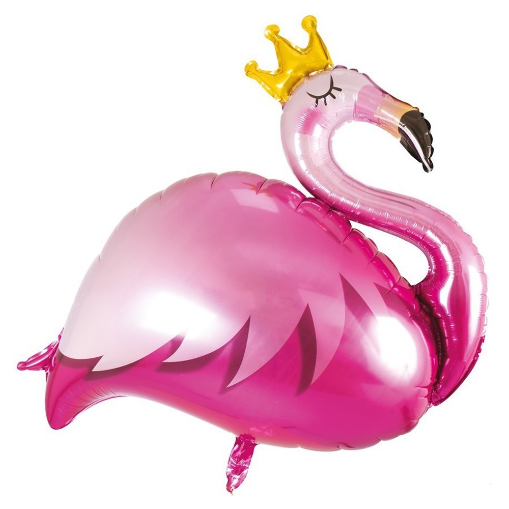 Ballon flamant rose aluminium