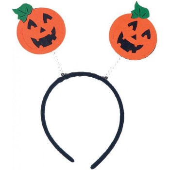 Serre-tête avec deux citrouilles souriantes