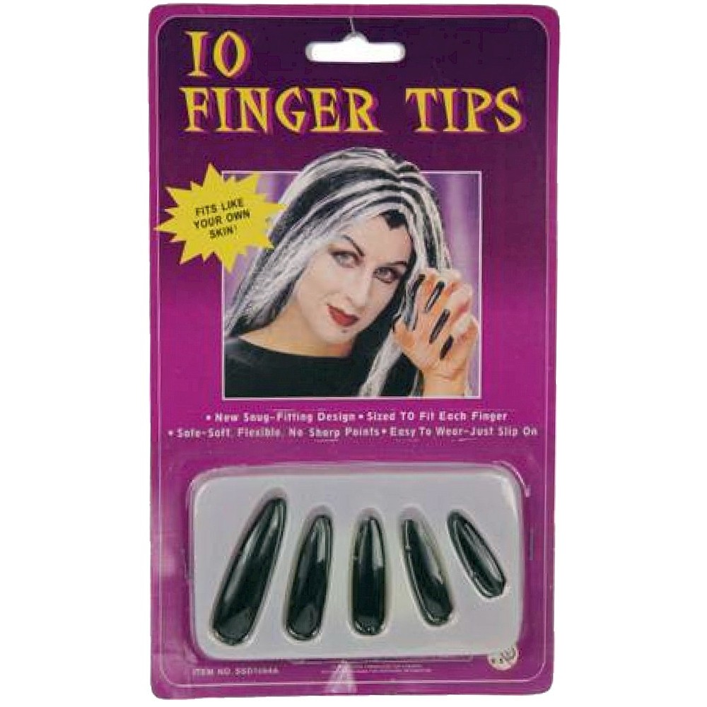 10 faux ongles noirs sorcière