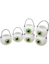 6 petits pots avec oeil déco Halloween