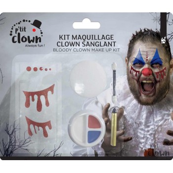 Set de maquillage clown Halloween sanglant