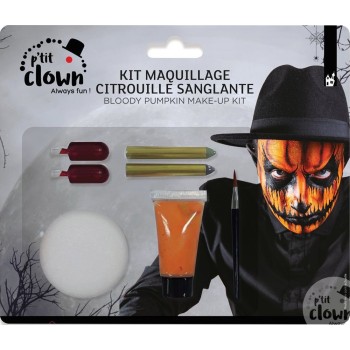 Kit maquillage tête de citrouille pour Halloween