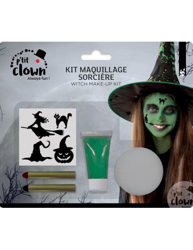 Accessoires de maquillage pour sorcière avec stickers