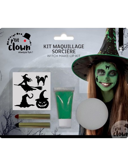 Accessoires de maquillage pour sorcière avec stickers