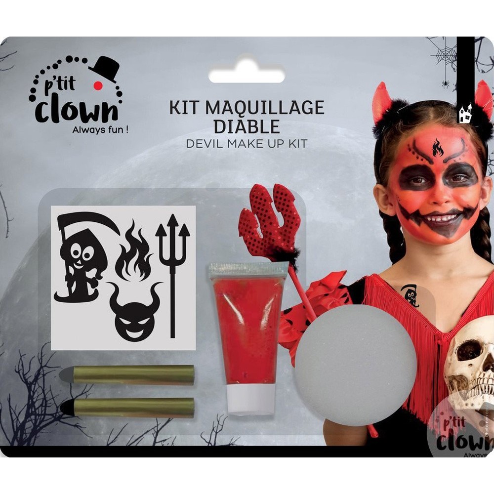 Accessoires pour maquillage de diablesse avec stickers