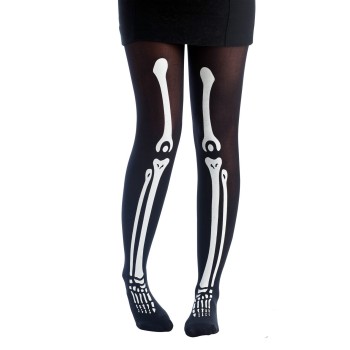 Collant noir avec motifs squelette