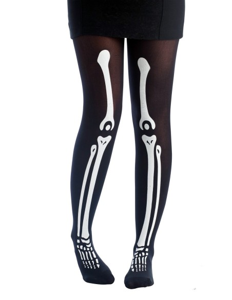 Collant noir avec motifs squelette