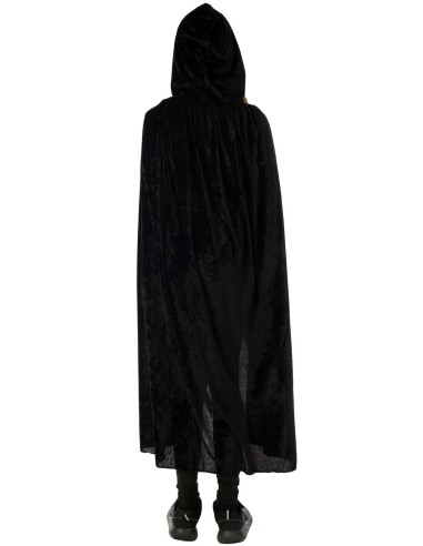 Cape noire velours avec capuche