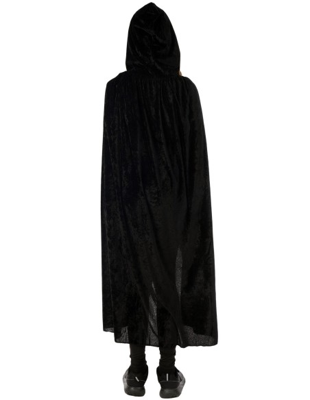 Cape noire velours avec capuche