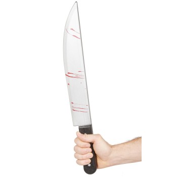 Grand couteau avec taches de sang arme pour Halloween