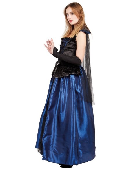 Déguisement comtesse gothique bleu