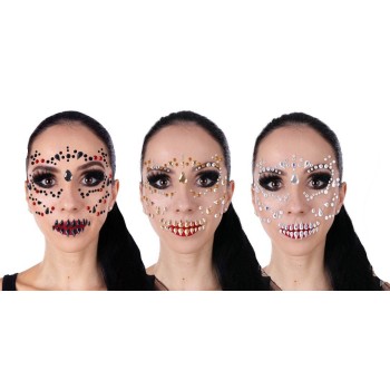 Strass squelette autocollant brillant
