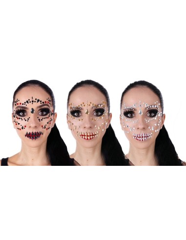 Strass squelette autocollant brillant