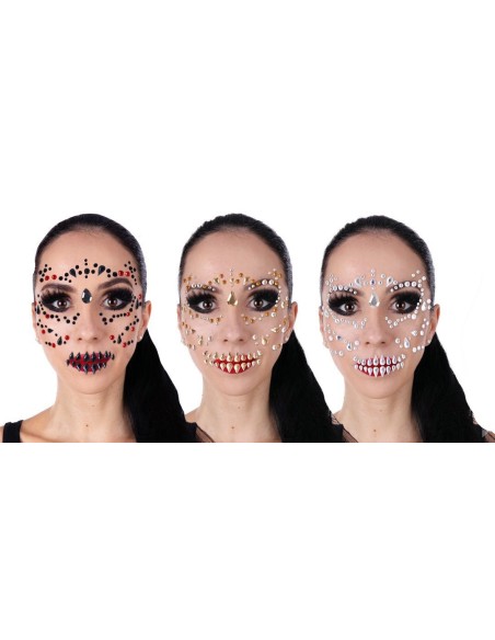 Strass squelette autocollant brillant