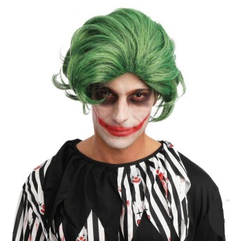 Perruque clown diabolique verte